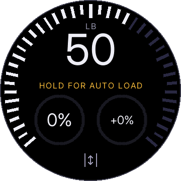 50 lb with HOLD FOR AUTO LOAD in gold