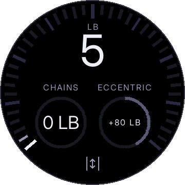 5 lb, CHAINS 0 LB, ECCENTRIC +80 LB