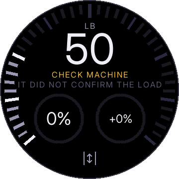 50 lb, CHECK MACHINE in gold, IT DID NOT CONFIRM THE LOAD
